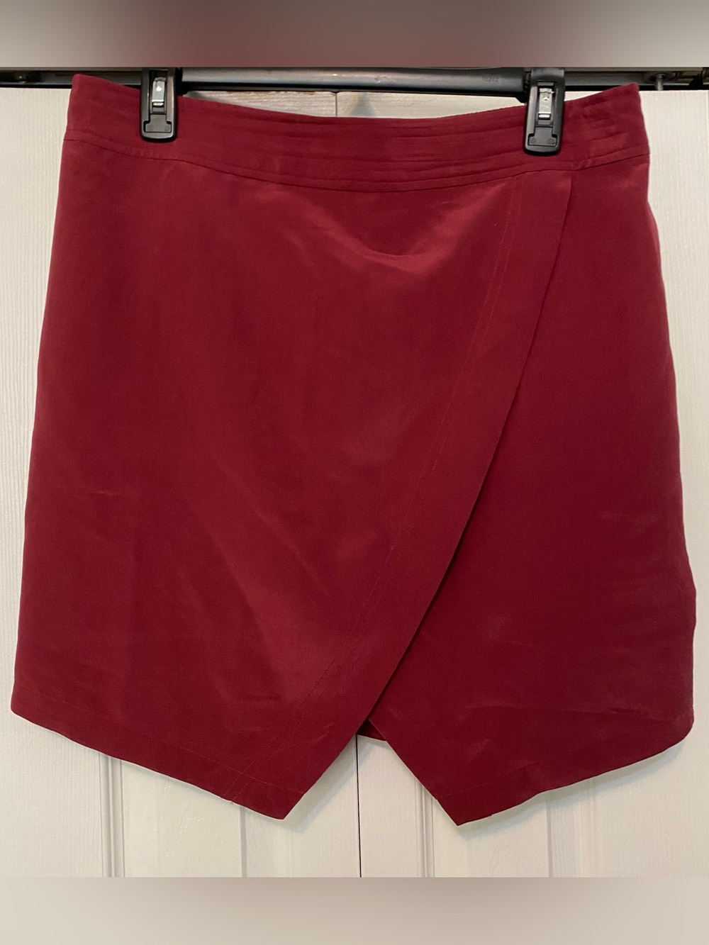 Madewell Burgundy Silk Mini Skirt Large